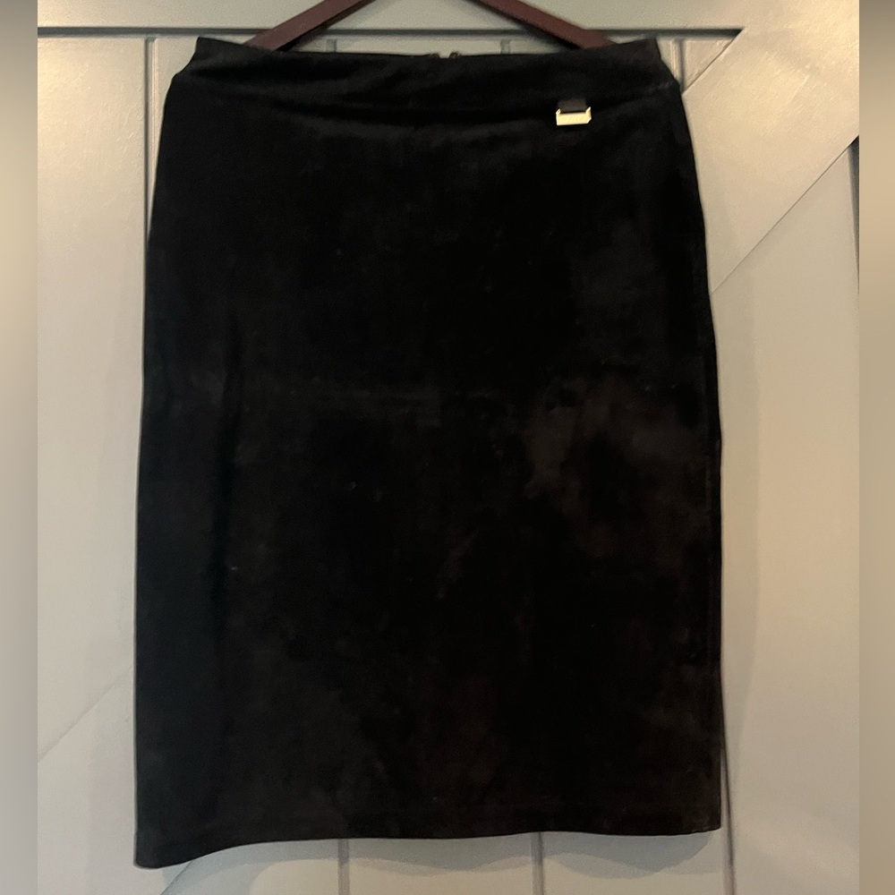 Vintage Calvin Klein Black Pencil Suede Like Skirt